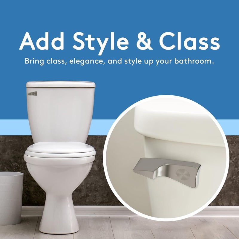 RAVINE Toilet Handle Replacement- American Standard Toilet Flush Handle with Elegant Design, Durable Toilet Flush Lever Front Mount - Easy to Install Toilet Bowl Handle Replacement (Nickel) - Image 2